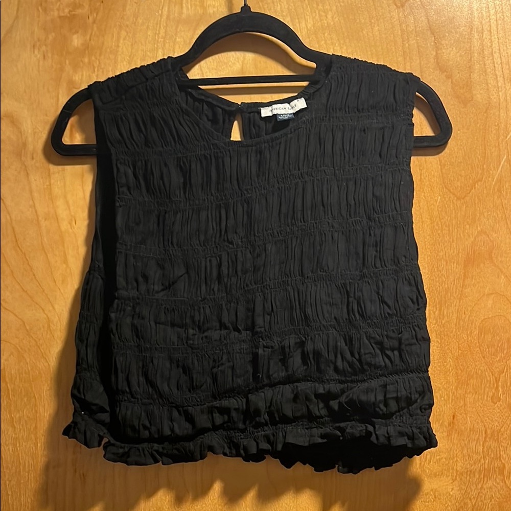 AE Cropped Smocked High-Neck Tank Top Size Large